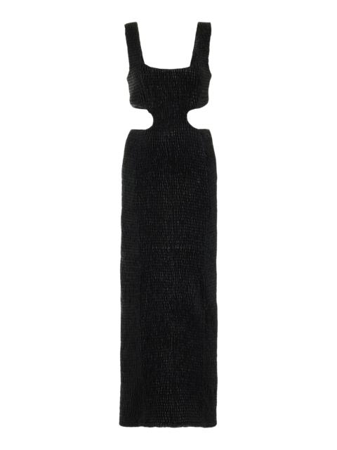 Gal Dress in Shirred Leather