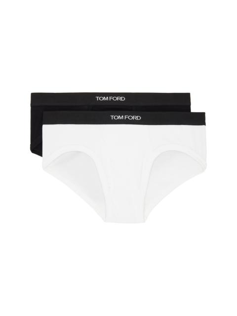 Two-Pack Black & White Cotton Briefs