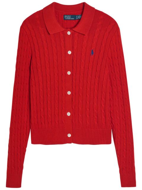 Polo Ralph Lauren Logo-embroidered Cable-knit Cotton Cardigan