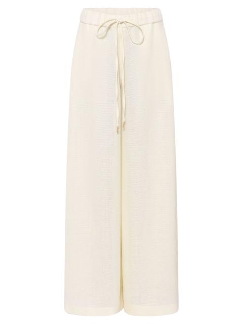 Gelos Wide-leg Pant in Ivory Alpaca Wool