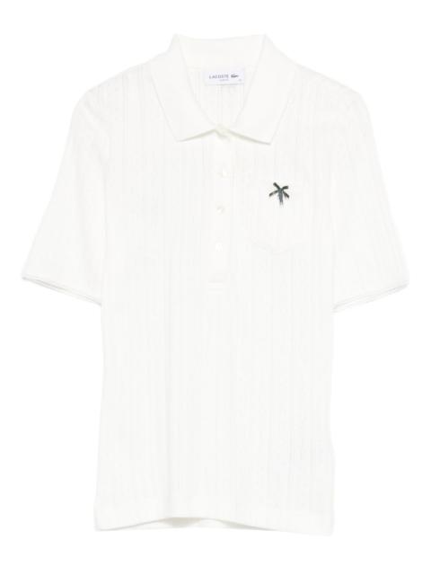 openwork chest-pocket polo top