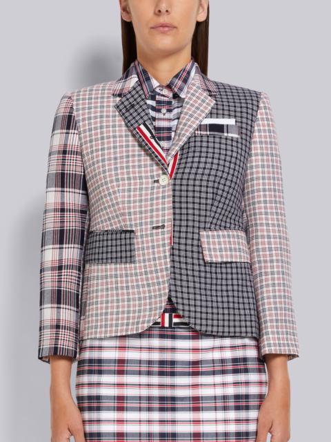 Multicolor Fun-Mix Micro 4-Bar Check and Hairline Madras Suiting High Armhole Jacket