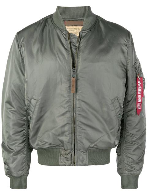 zipped up bomber jacket