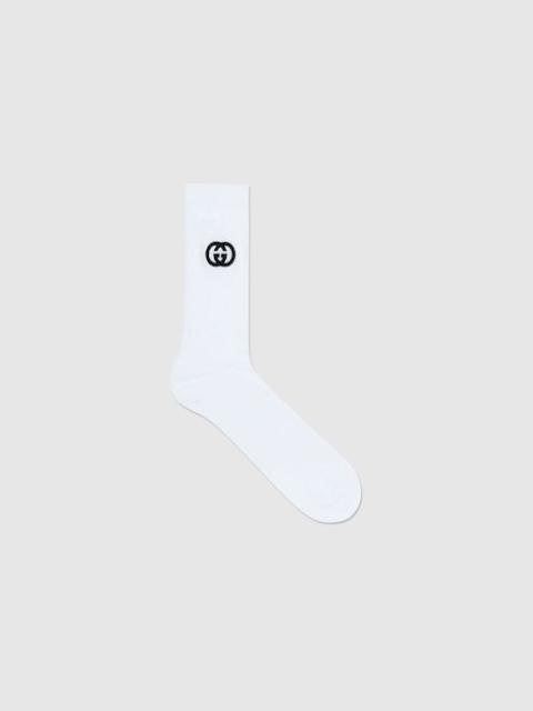 Cotton blend socks with Interlocking G