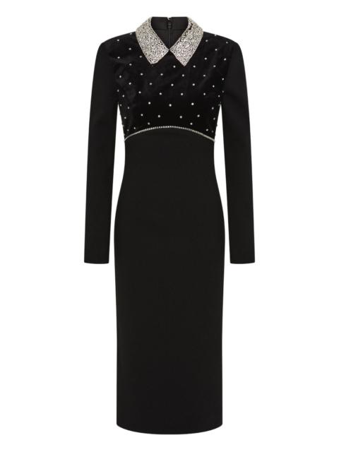 Alistair embellished-collar midi dress