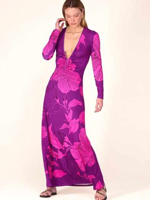 Long Dress Bossa - Purple Hibiscus