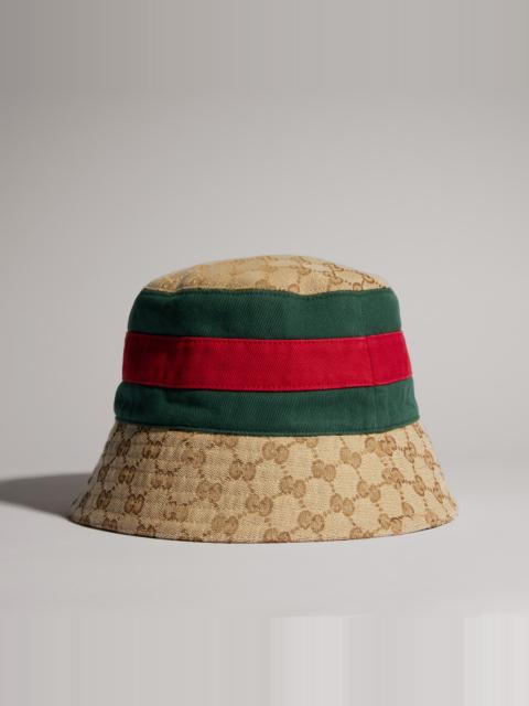 GG cotton canvas bucket hat with Web