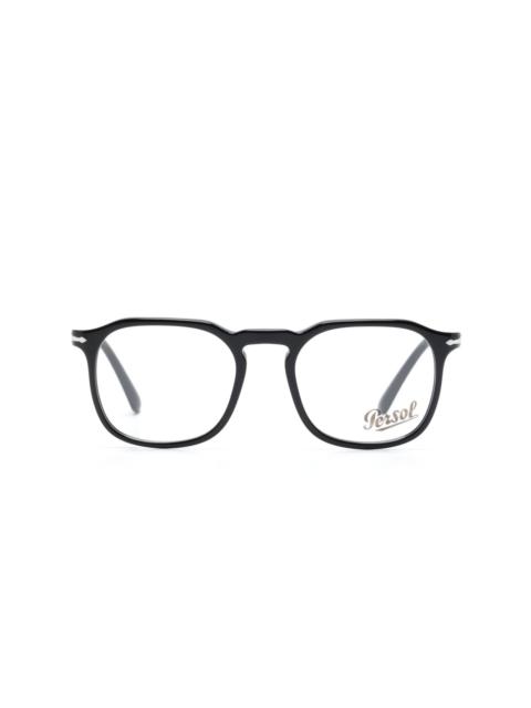 PO3337V logo-engraved round-frame glasses