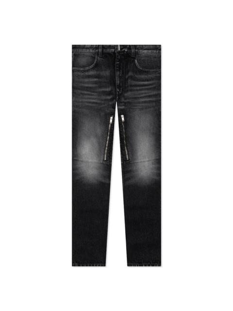 GIVENCHY SLIM FIT DENIM W/ ZIPS - BLACK/WHITE