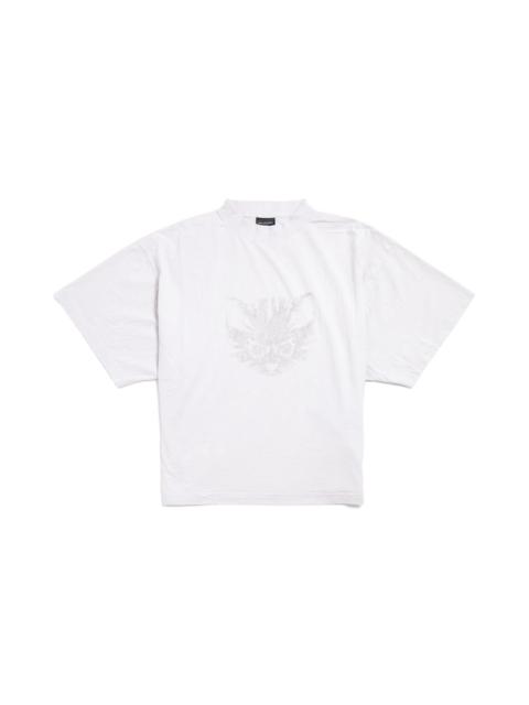 Women's Kittycat Cropped T-shirt in Dirty White/black