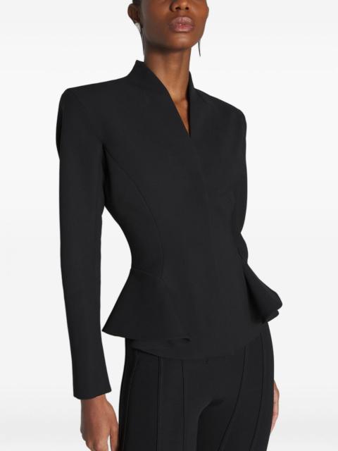 peplum-waist fitted jacket