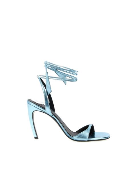 Ora laminated square toe sandals