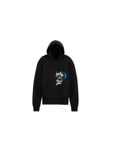 Air Jordan x Travis Scott x Fragment Cartoon Printing Hoodie 'Black White' DJ0616-010
