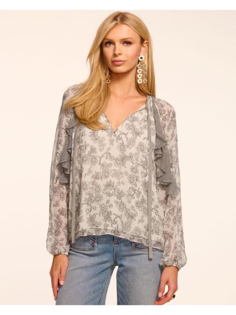 Emily Printed Silk Long Sleeve Blouse