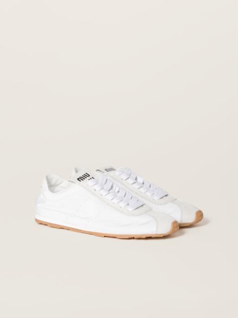 Plume technical fabric and suede sneakers