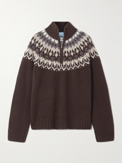 Fair Isle Cashmere Half-zip Sweater