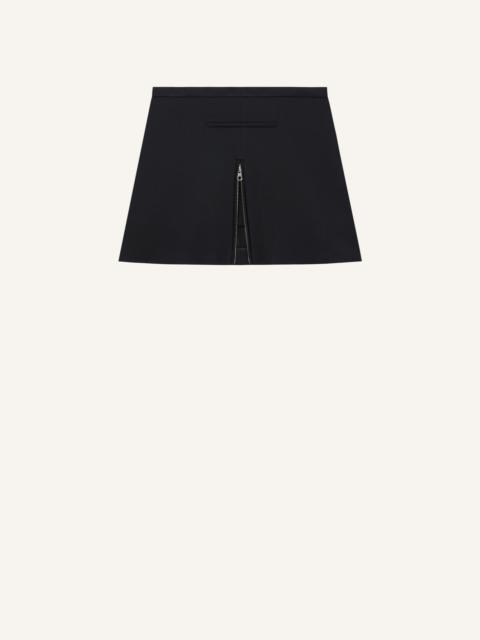 TAILORED ZIPPED TWILL MINI SKIRT