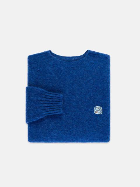 MADE-IN-SCOTLAND MEDIUM BLUE SHAGGY DOG ICON SWEATER  - TRIM FIT