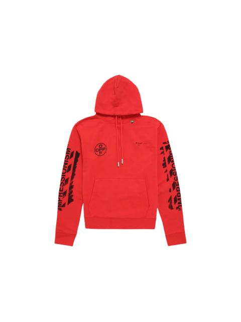 OFF-WHITE Diag Stencil Hoodie Red/Black
