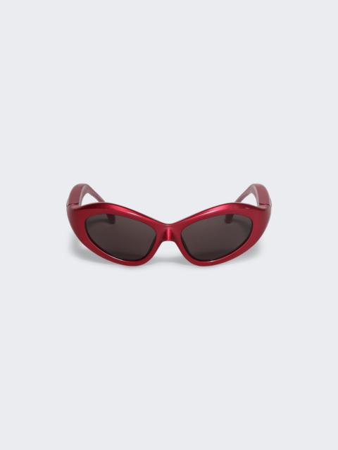 Oval Frame Sunglasses Red