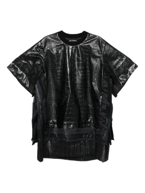 crocodile-effect faux-leather top