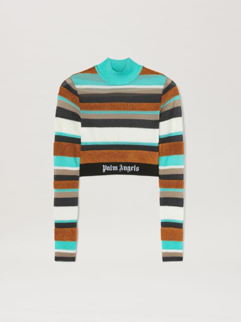 Lurex Stripes Knit Logo Top