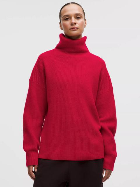 Oversized Cashmere Funnel-Neck Sweater