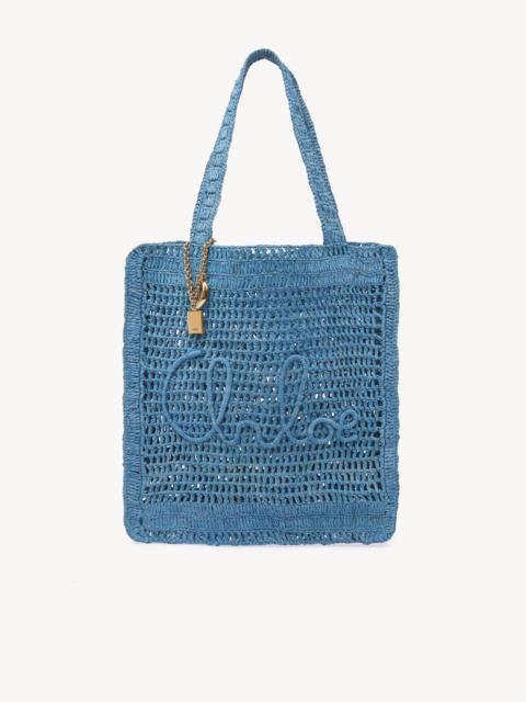 SUMMER BANANA TOTE BAG IN RAFFIA
