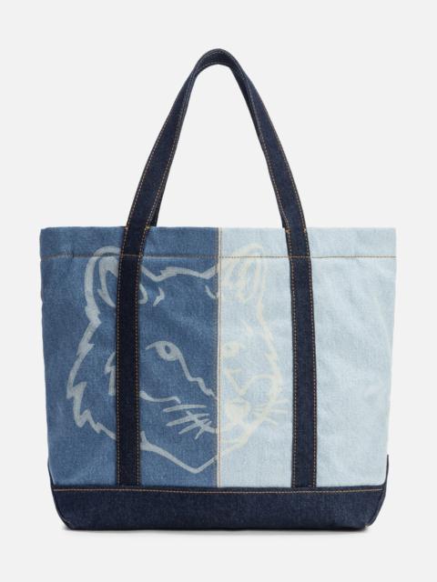 FOX HEAD MEDIUM DENIM TOTE