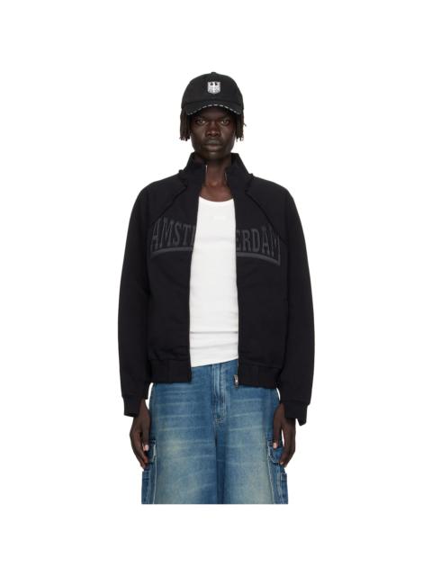Black 'Amsterdam' Patched Zip Sweatshirt