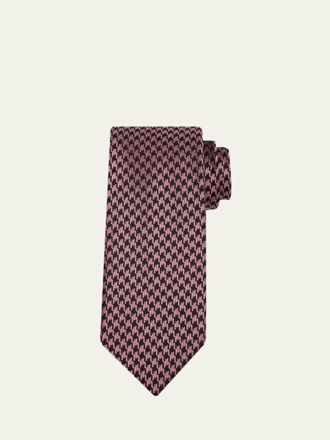 Men's Houndstooth Jacquard Silk Tie