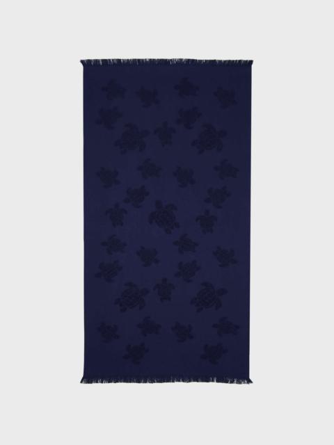 Beach Fouta in Organic Cotton Turtles Jacquard