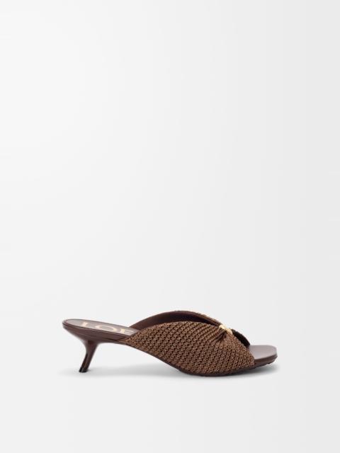Pebble Soft slide in raffia-effect fabric