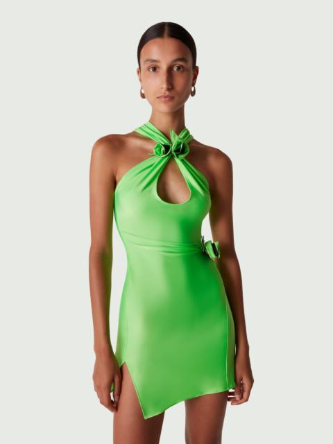 Crossover Flower Mini Dress