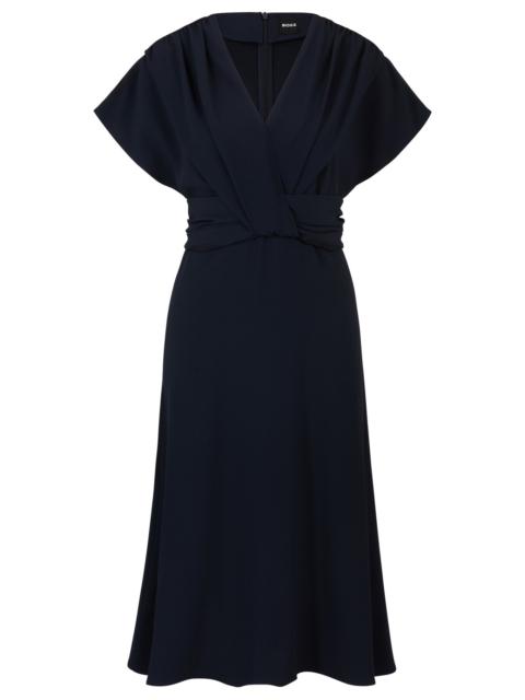 DRAPE-FRONT DRESS IN MATTE SATIN