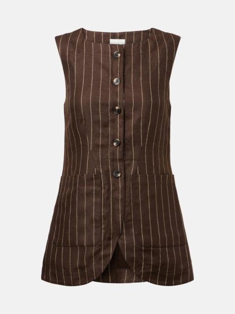 Emma pinstripe linen top