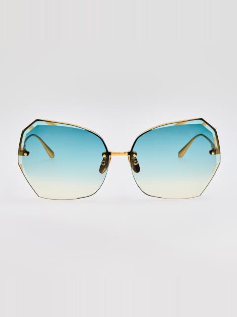 Lila Sunglasses in Aqua and Gold