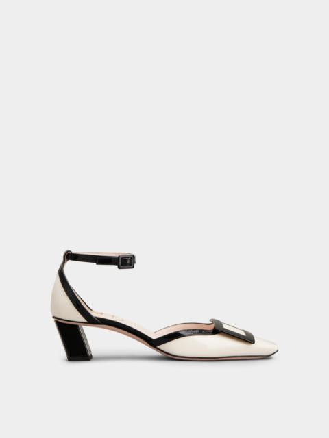 Belle Vivier Ankle Strap Lacquered Buckle Pumps in Patent Leather