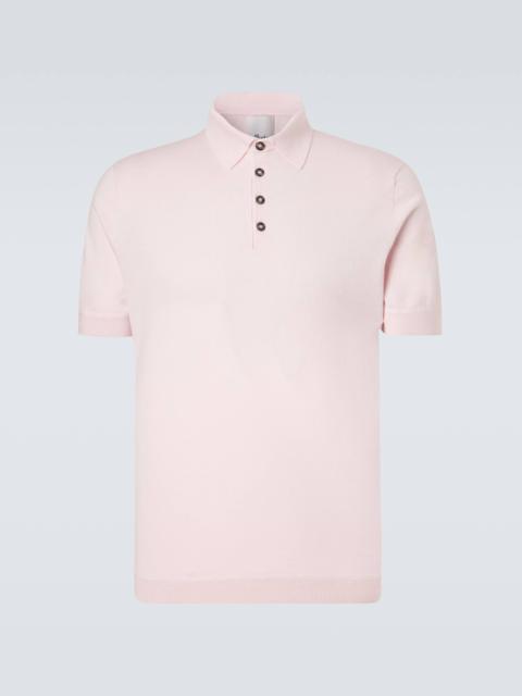 Cotton, silk, and cashmere polo shirt