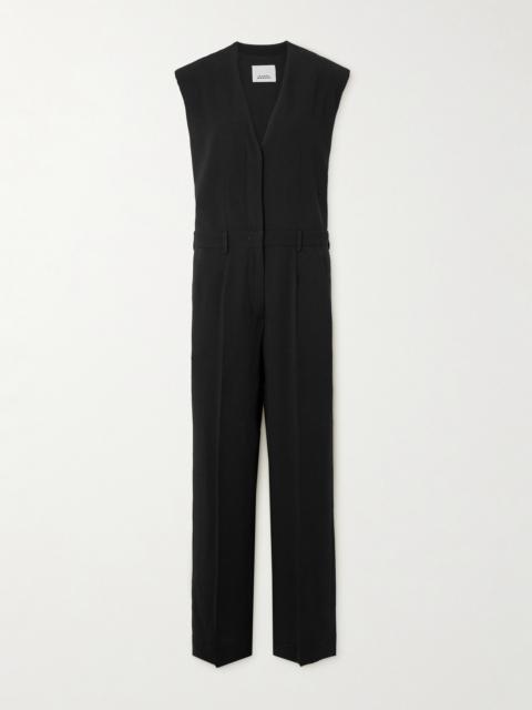 Pleated Crepe Jumpsuit