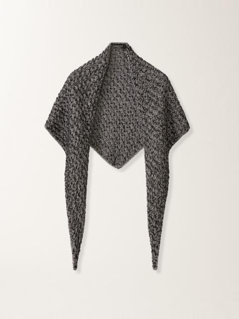 Denim-effect tweed scarf
