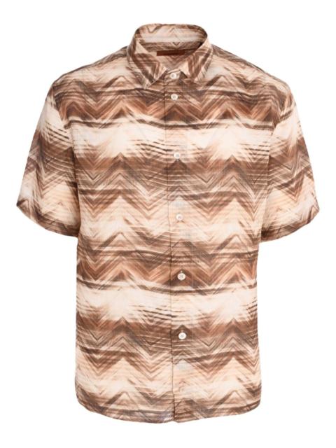 zigzag-pattern short-sleeve shirt