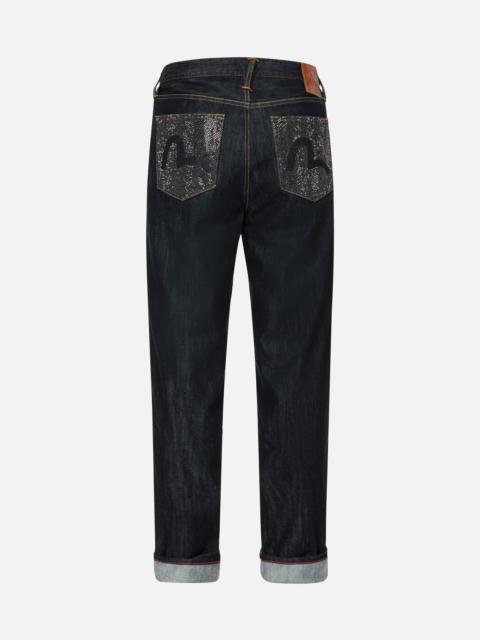 Heat Transfer Stone Hollow-out Seagull Fashion Fit Jeans