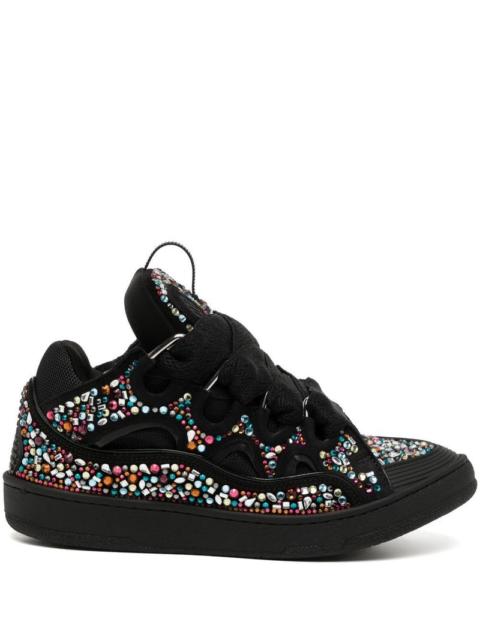 LANVIN Curb rhinestone sneakers Black/Multicolour