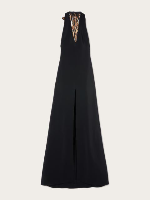 LONG DRESS WITH V-NECK AND SLIT