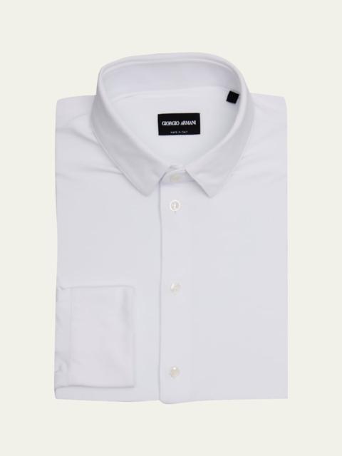 Men's Cotton and Nylon Micro-Jacquard Dress Shirt