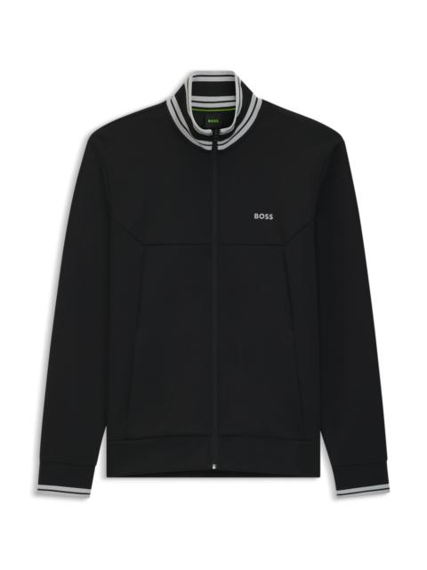 ZIP-UP SWEATSHIRT WITH STRIPED TRIMS