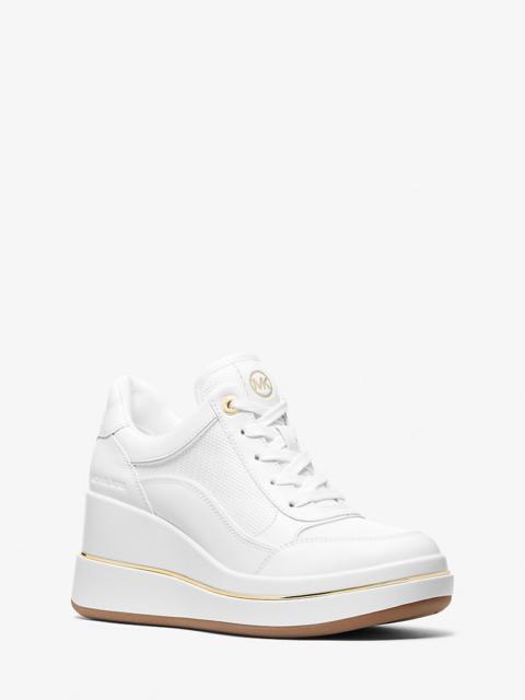 Emmy Leather and Mesh Wedge Trainer