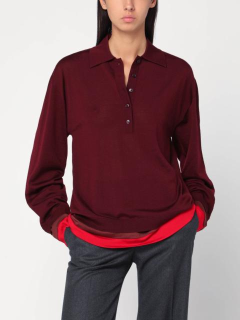 Layered Bordeaux wool polo
