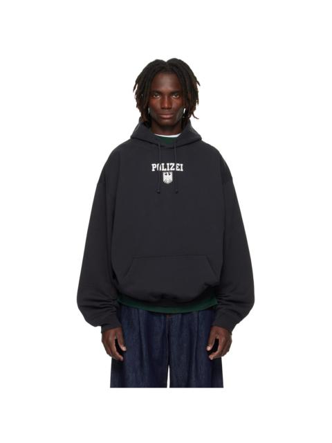 Black 'Polizei' Oversized Hoodie